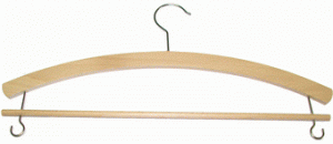 Dřevěné šatní ramínko pánské s pohyblivou hůlkou - vosk