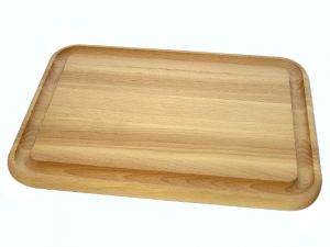 Dřevěné kuchyňské prkénko s drážkou 350x250x19 mm
