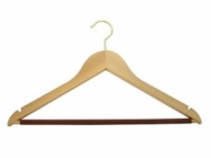 Rounded men`s hanger with plastic tube