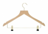 Deluxe hanger with brass metal clips